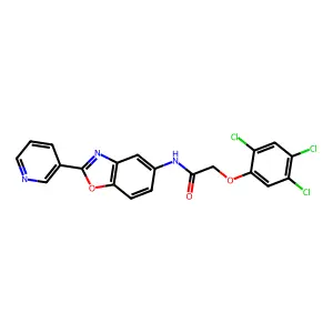 N-(2-pyridin-3-yl-1,3-benzoxazol-5-yl)-2-(2,4,5-trichlorophenoxy)acetamide structure