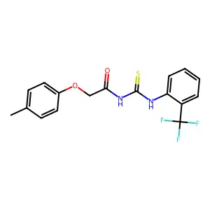2-(4-methylphenoxy)-N-[[2-(trifluoromethyl)phenyl]carbamothioyl]acetamide structure