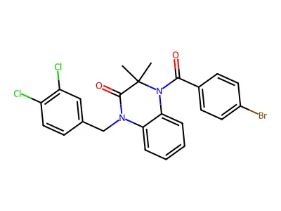 4-(4-Bromobenzoyl)-1-[(3,4-dichlorophenyl)methyl]-3,3-dimethylquinoxalin-2-one structure
