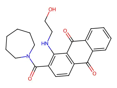 2-(Azepane-1-carbonyl)-1-(2-hydroxyethylamino)anthracene-9,10-dione structure