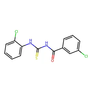 3-chloro-N-[(2-chlorophenyl)carbamothioyl]benzamide structure