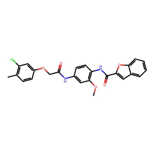 N-[4-[[2-(3-chloro-4-methylphenoxy)acetyl]amino]-2-methoxyphenyl]-1-benzofuran-2-carboxamide structure