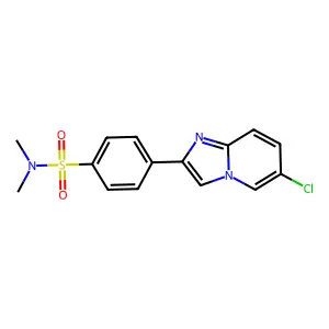 4-(6-chloroimidazo[1,2-a]pyridin-2-yl)-N,N-dimethylbenzenesulfonamide structure