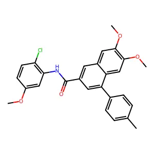 N-(2-chloro-5-methoxyphenyl)-6,7-dimethoxy-4-(4-methylphenyl)naphthalene-2-carboxamide structure