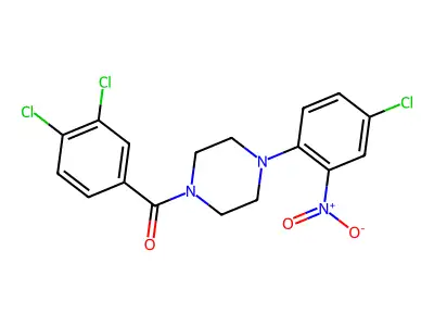 [4-(4-Chloro-2-nitrophenyl)piperazin-1-yl]-(3,4-dichlorophenyl)methanone structure