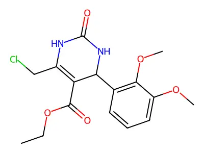 ethyl 6-(chloromethyl)-4-(2,3-dimethoxyphenyl)-2-oxo-1,2,3,4-tetrahydropyrimidine-5-carboxylate structure