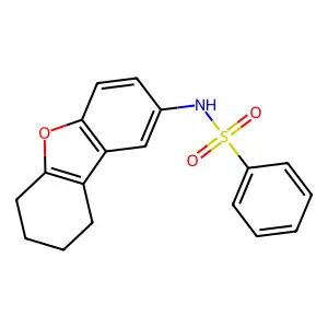 N-(6,7,8,9-tetrahydrodibenzofuran-2-yl)benzenesulfonamide structure