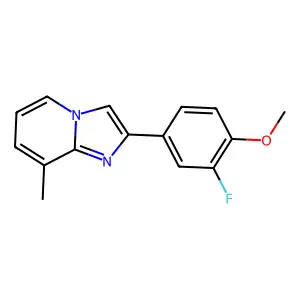 2-(3-Fluoro-4-methoxyphenyl)-8-methylimidazo[1,2-a]pyridine structure