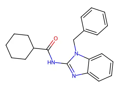 N-(1-benzylbenzimidazol-2-yl)cyclohexanecarboxamide structure