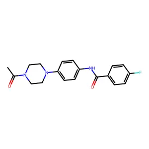 N-[4-(4-acetylpiperazin-1-yl)phenyl]-4-fluorobenzamide structure