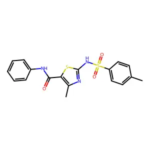 4-methyl-2-[(4-methylphenyl)sulfonylamino]-N-phenyl-1,3-thiazole-5-carboxamide structure