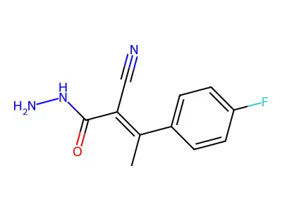 (2E)-2-cyano-3-(4-fluorophenyl)but-2-enehydrazide structure