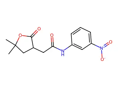 2-(5,5-dimethyl-2-oxooxolan-3-yl)-N-(3-nitrophenyl)acetamide structure