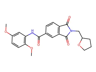 N-(2,5-dimethoxyphenyl)-1,3-dioxo-2-(oxolan-2-ylmethyl)isoindole-5-carboxamide structure