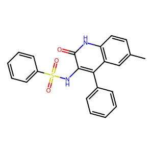N-(6-methyl-2-oxo-4-phenyl-1,2-dihydroquinolin-3-yl)benzenesulfonamide structure
