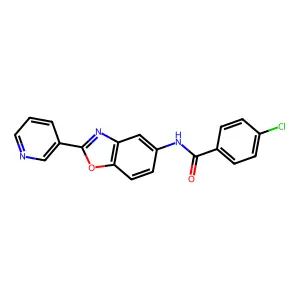 4-chloro-N-[2-(pyridin-3-yl)-1,3-benzoxazol-5-yl]benzamide structure