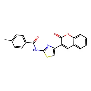 4-methyl-N-[4-(2-oxo-2H-chromen-3-yl)-1,3-thiazol-2-yl]benzamide structure