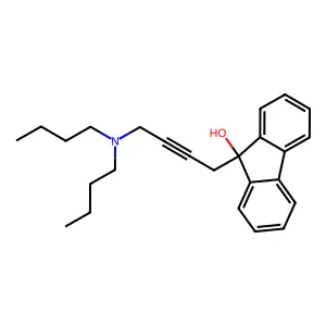 9-[4-(Dibutylamino)but-2-ynyl]fluoren-9-ol structure