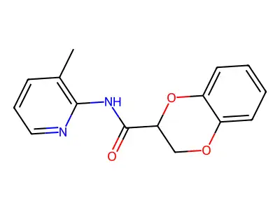 N-(3-methylpyridin-2-yl)-2,3-dihydro-1,4-benzodioxine-2-carboxamide structure