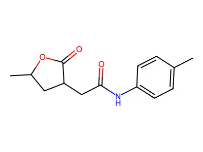 2-(5-methyl-2-oxooxolan-3-yl)-N-(4-methylphenyl)acetamide structure