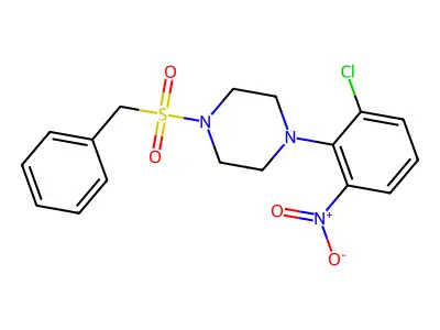 1-Benzylsulfonyl-4-(2-chloro-6-nitrophenyl)piperazine structure