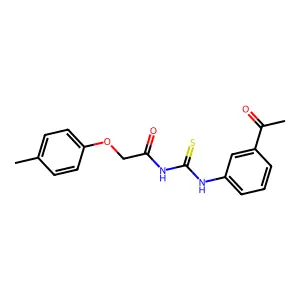N-[(3-acetylphenyl)carbamothioyl]-2-(4-methylphenoxy)acetamide structure