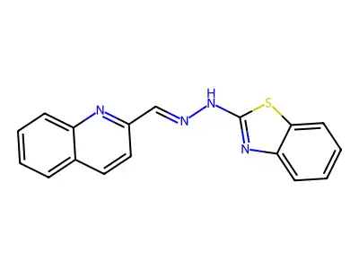 2-Quinolinecarboxaldehyde 2-benzothiazolylhydrazone structure