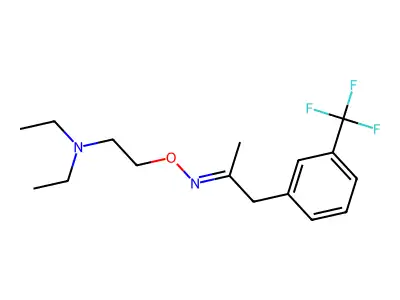 1-[M-(Trifluoromethyl)phenyl]-2-propanone O-[2-(diethylamino)ethyl]oxime structure