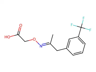 [[[2-[M-(trifluoromethyl)phenyl]-1-methylethylidene]amino]oxy]acetic acid structure
