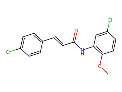 (E)-N-(5-chloro-2-methoxyphenyl)-3-(4-chlorophenyl)prop-2-enamide structure