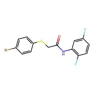 2-[(4-bromophenyl)sulfanyl]-N-(2,5-difluorophenyl)acetamide structure