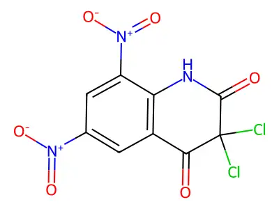 3,3-dichloro-6,8-dinitro-1H-quinoline-2,4-dione structure