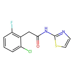 2-(2-chloro-6-fluorophenyl)-N-(1,3-thiazol-2-yl)acetamide structure