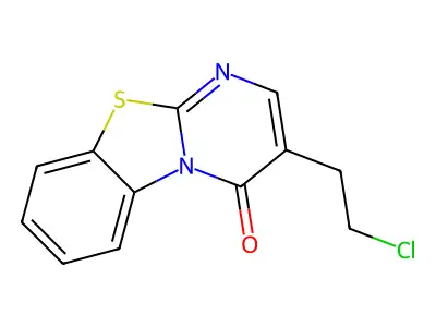 3-(2-chloroethyl)-4H-pyrimido[2,1-b][1,3]benzothiazol-4-one structure
