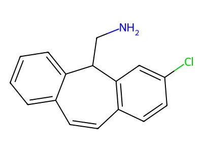 (3-chloro-5H-dibenzo[a,d]cyclohepten-5-yl)methylamine structure