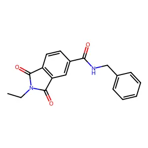 N-benzyl-2-ethyl-1,3-dioxoisoindole-5-carboxamide structure