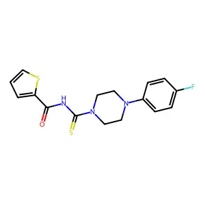 N-[4-(4-fluorophenyl)piperazine-1-carbothioyl]thiophene-2-carboxamide structure