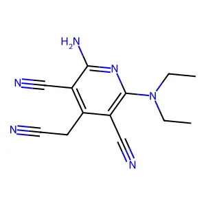 3,5-Pyridinedicarbonitrile, 2-amino-4-(cyanomethyl)-6-(diethylamino)- structure