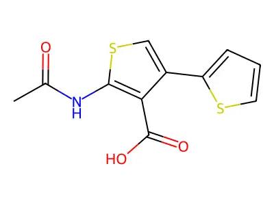 2-Acetamido-4-(thiophen-2-yl)thiophene-3-carboxylic acid structure
