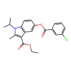 Ethyl 5-(3-chlorobenzoyl)oxy-2-methyl-1-propan-2-ylindole-3-carboxylate structure