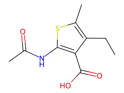 2-Acetamido-4-ethyl-5-methylthiophene-3-carboxylic acid structure
