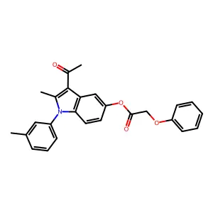 3-acetyl-2-methyl-1-(3-methylphenyl)-1H-indol-5-yl phenoxyacetate structure