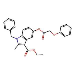Ethyl 1-benzyl-2-methyl-5-(2-phenoxyacetyl)oxyindole-3-carboxylate structure