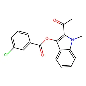 (2-Acetyl-1-methylindol-3-yl) 3-chlorobenzoate structure