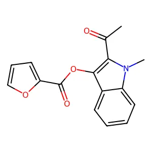 (2-Acetyl-1-methylindol-3-yl) furan-2-carboxylate structure