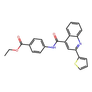 Ethyl 4-[(2-thiophen-2-ylquinoline-4-carbonyl)amino]benzoate structure