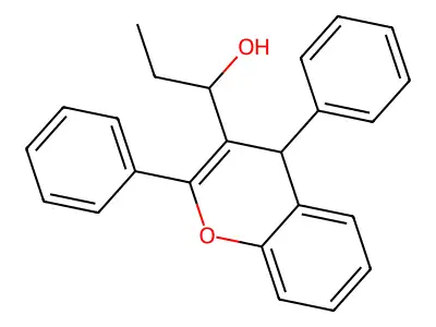 1-(2,4-diphenyl-4H-chromen-3-yl)propan-1-ol structure