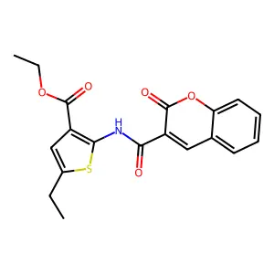 ethyl 5-ethyl-2-{[(2-oxo-2H-chromen-3-yl)carbonyl]amino}thiophene-3-carboxylate structure