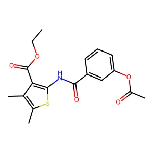 Ethyl 2-(3-acetoxybenzamido)-4,5-dimethylthiophene-3-carboxylate structure