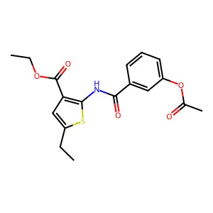 Ethyl 2-[(3-acetyloxybenzoyl)amino]-5-ethylthiophene-3-carboxylate structure